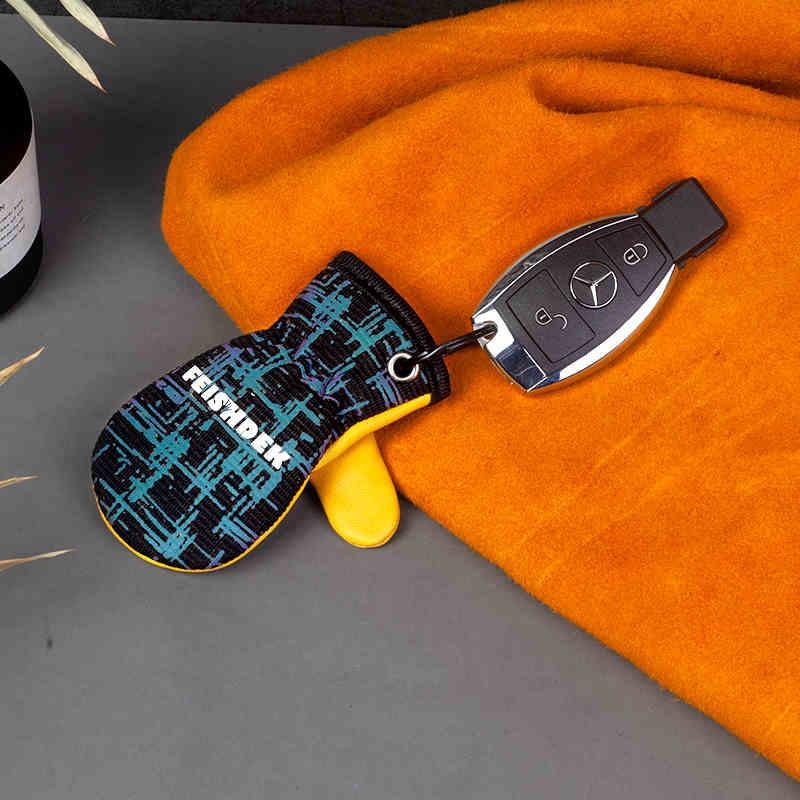 FEISHDEK™ Vintage Handcrafted Leather Motorcycle Glove Keychain