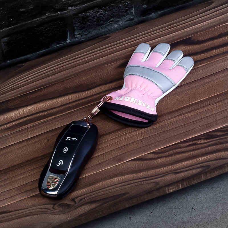 FEISHDEK™ Vintage Handcrafted Leather Motorcycle Glove Keychain
