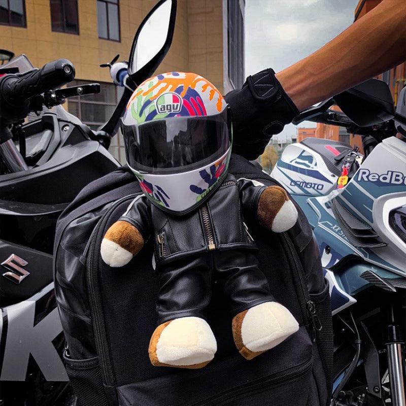 bear wearing a motorcycle helmet Motorcycle Buddy Helmet Bear – Bean's Moto Booth