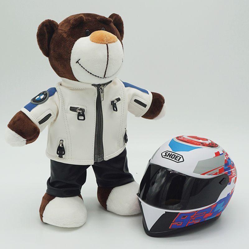 bear wearing a motorcycle helmet HTLNUZD Full Face with Stuffed Jacket Clothes Dolls Motorcycle Bear Decoration Helmet for Pet Helmet (Black-Clown) : Automotive catching appearance also helps other drivers spot you more easily Canvas print Bear wearing motorcycle