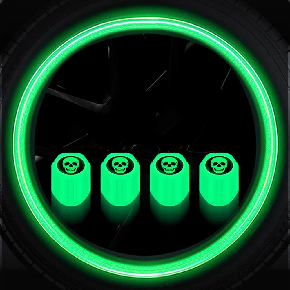 4PCS Luminous Valve Stem Caps