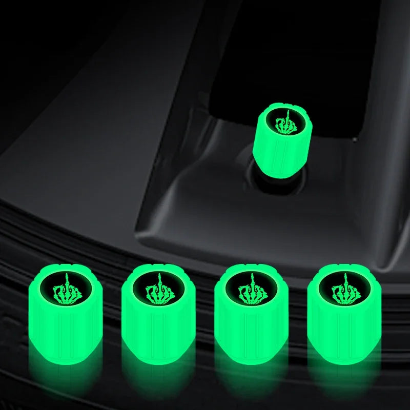 4PCS Luminous Valve Stem Caps