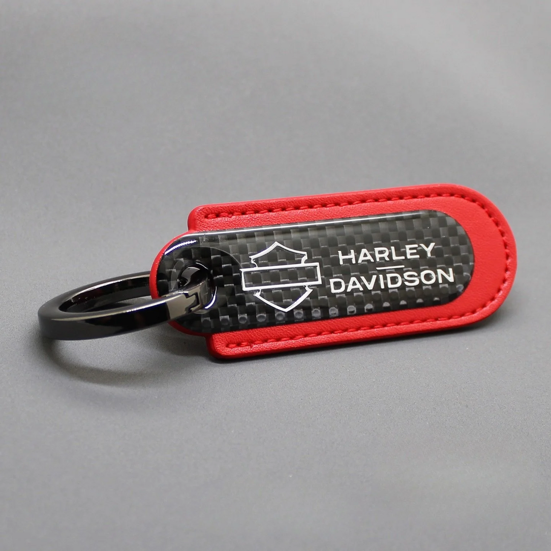 Motorcycle Carbon Fiber Leather Keychain