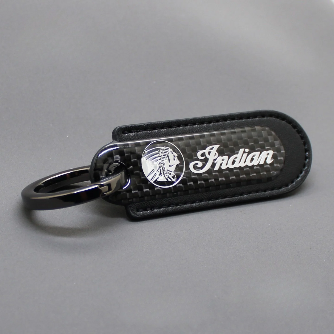 Motorcycle Carbon Fiber Leather Keychain