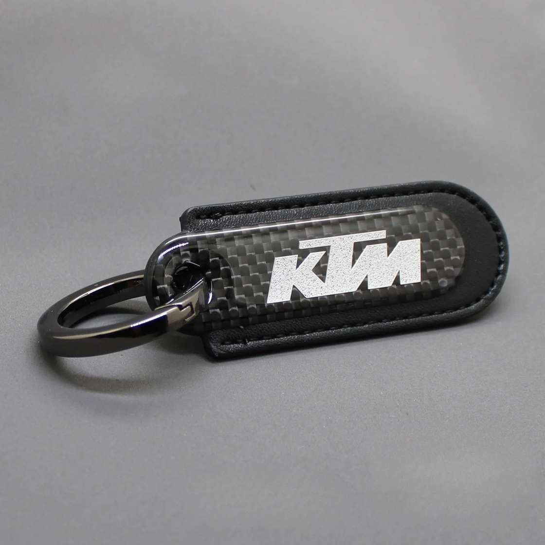 Motorcycle Carbon Fiber Leather Keychain