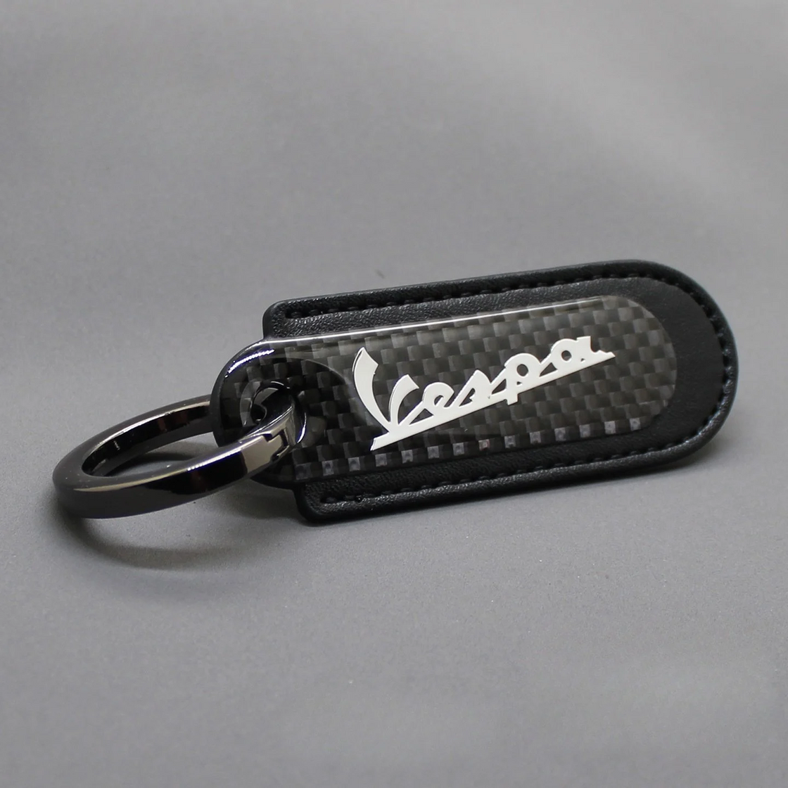 Motorcycle Carbon Fiber Leather Keychain