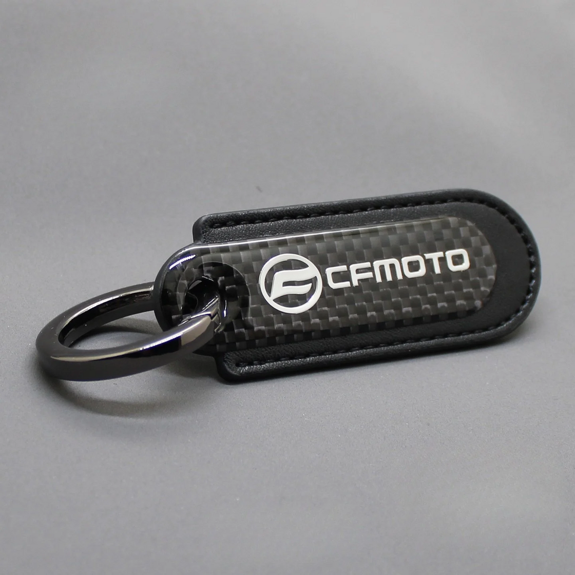 Motorcycle Carbon Fiber Leather Keychain