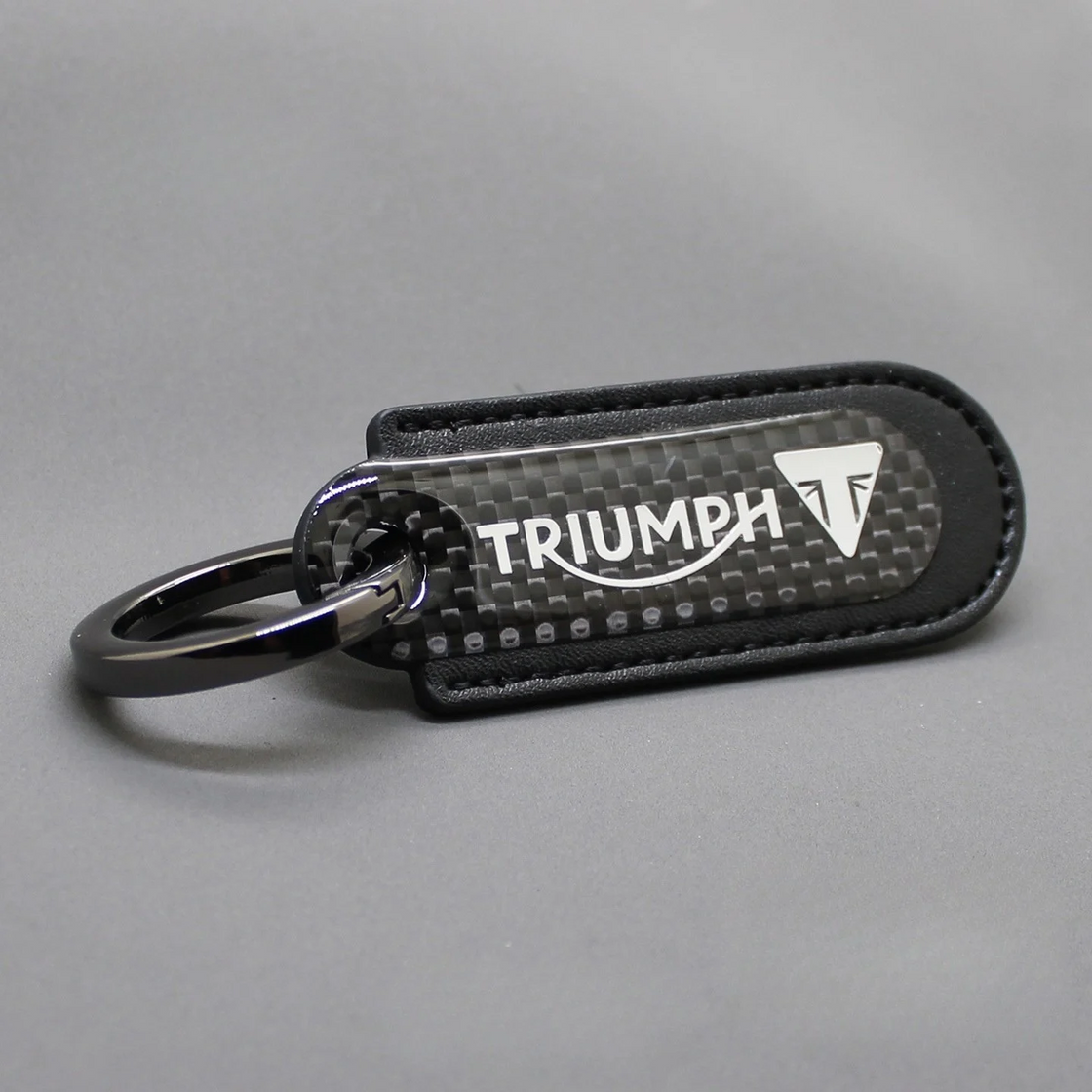 Motorcycle Carbon Fiber Leather Keychain