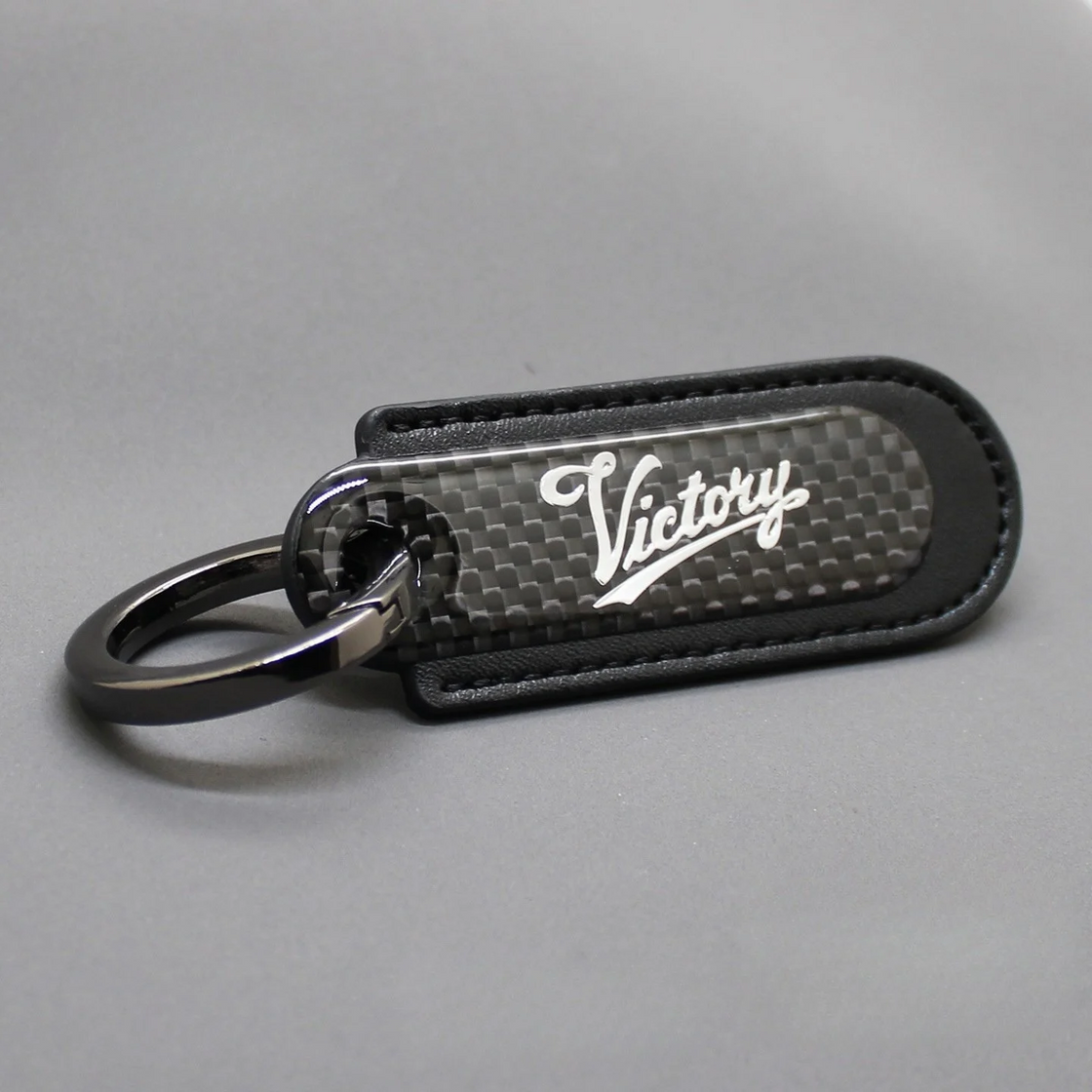 Motorcycle Carbon Fiber Leather Keychain