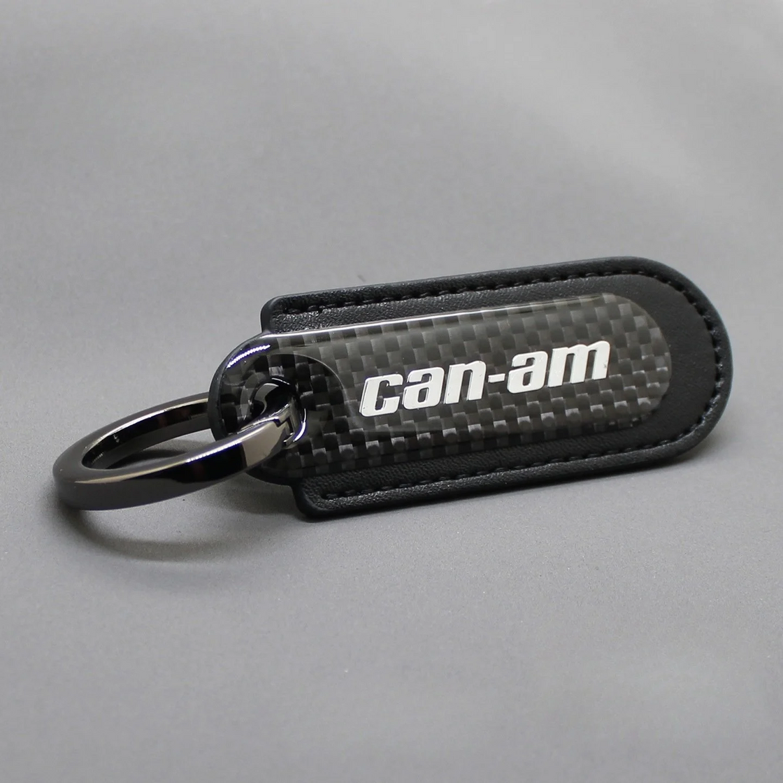 Motorcycle Carbon Fiber Leather Keychain