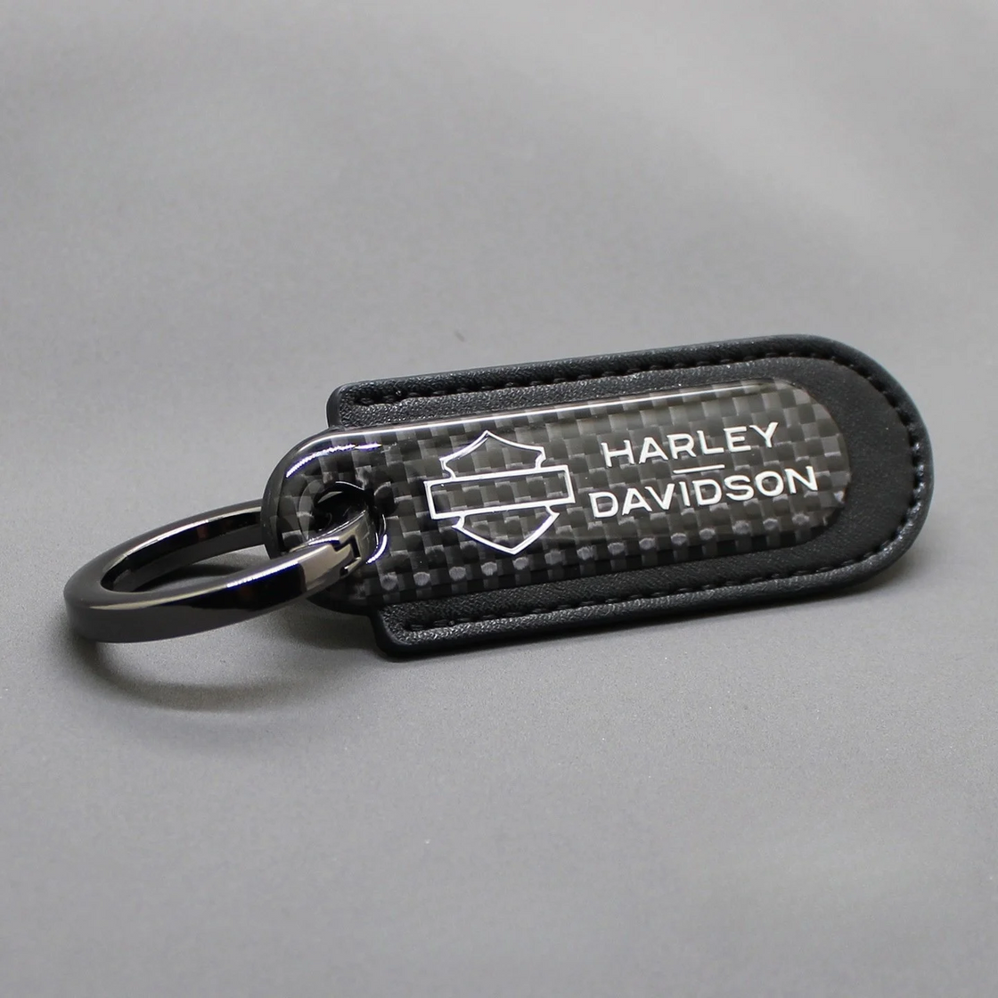 Motorcycle Carbon Fiber Leather Keychain