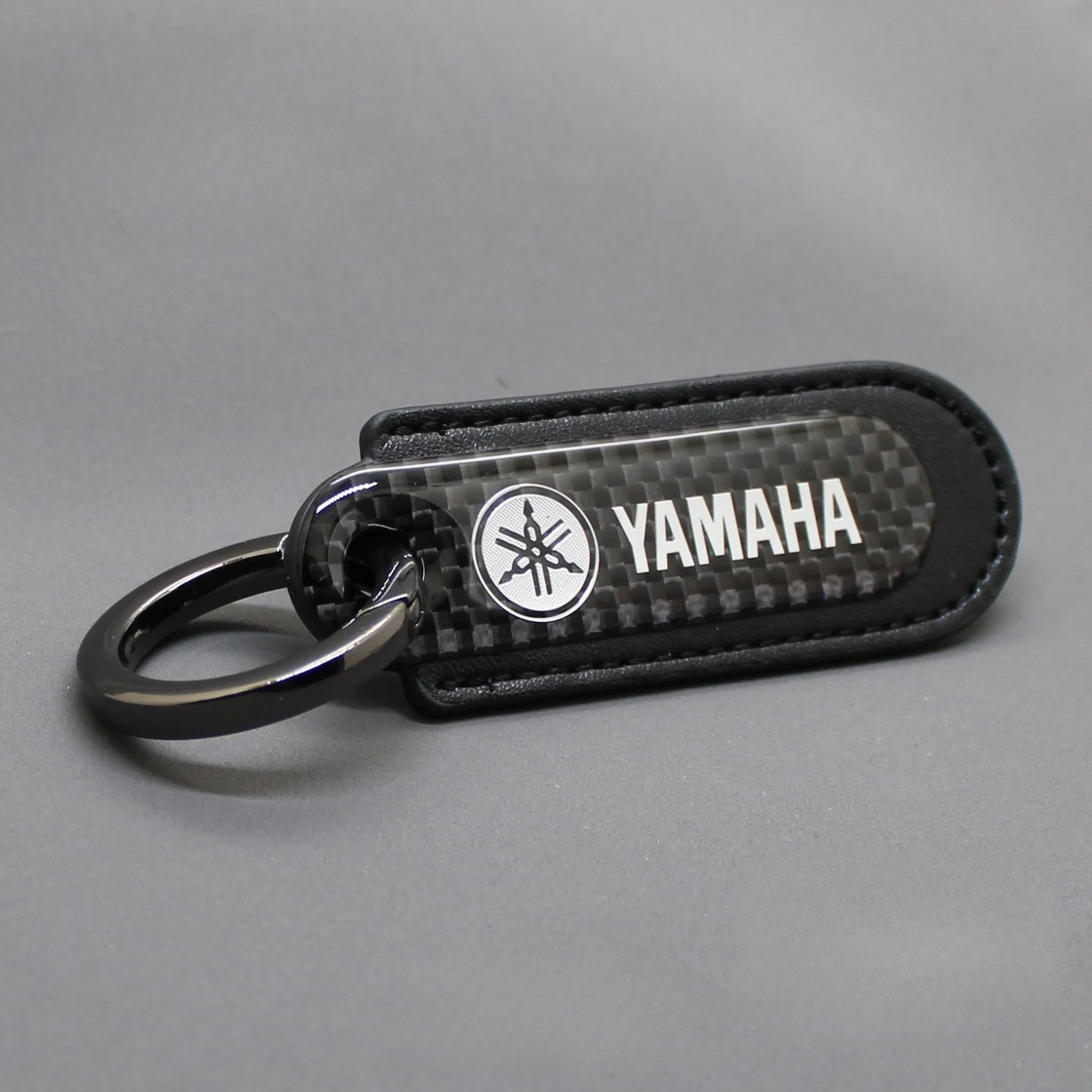 Motorcycle Carbon Fiber Leather Keychain