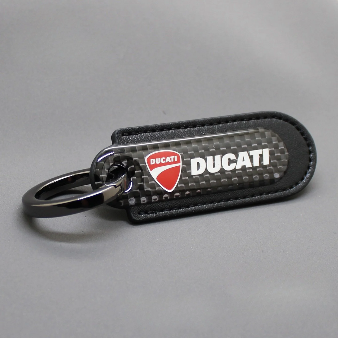 Motorcycle Carbon Fiber Leather Keychain