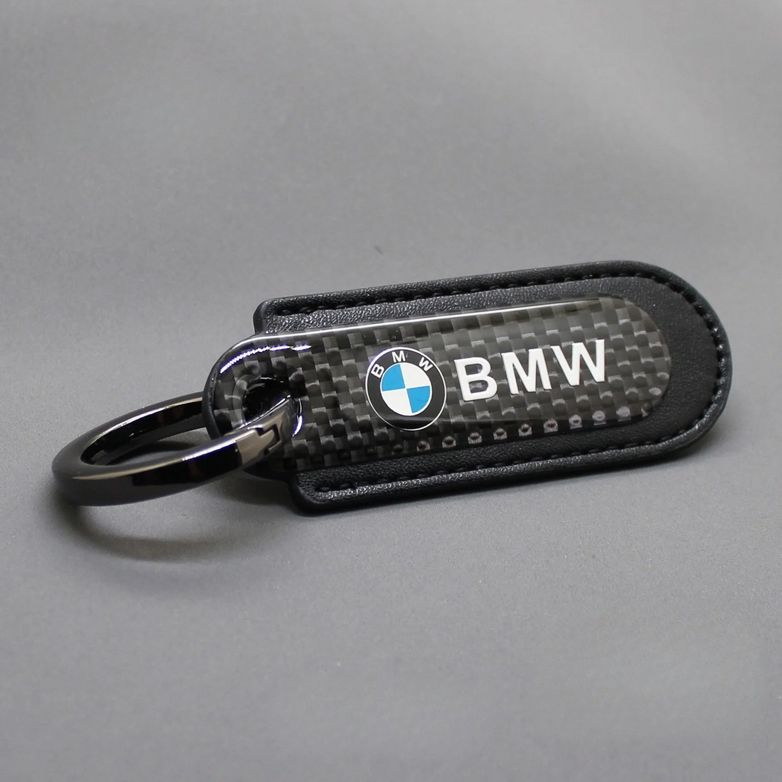 Motorcycle Carbon Fiber Leather Keychain