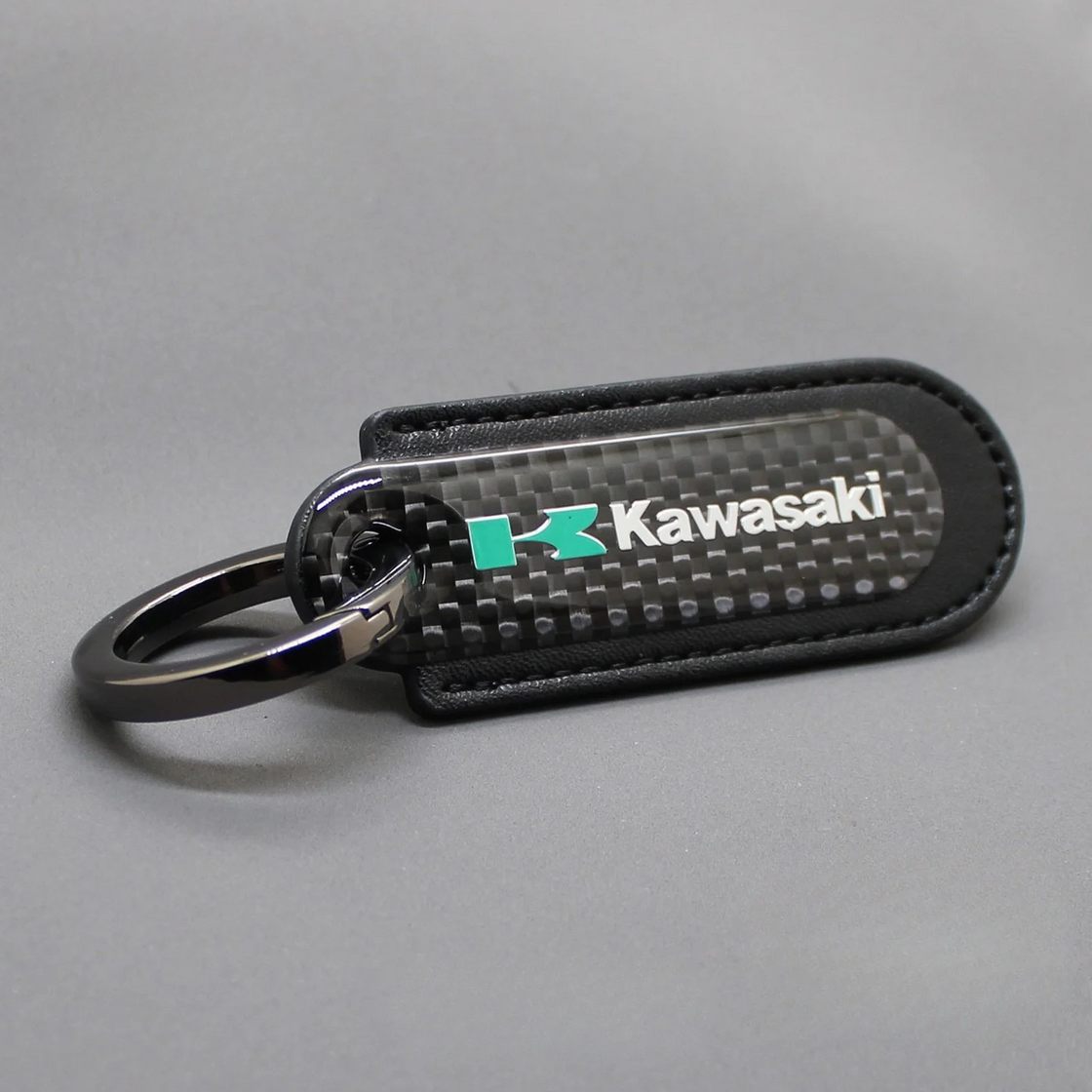 Motorcycle Carbon Fiber Leather Keychain