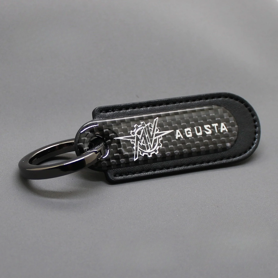 Motorcycle Carbon Fiber Leather Keychain