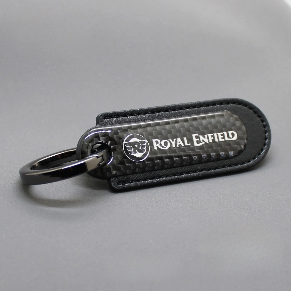 Motorcycle Carbon Fiber Leather Keychain