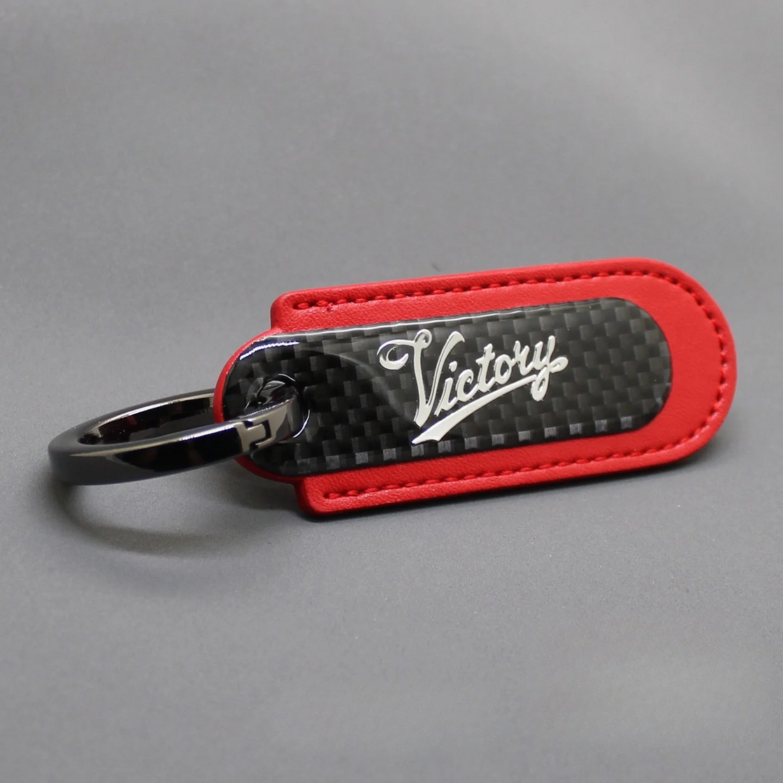 Motorcycle Carbon Fiber Leather Keychain