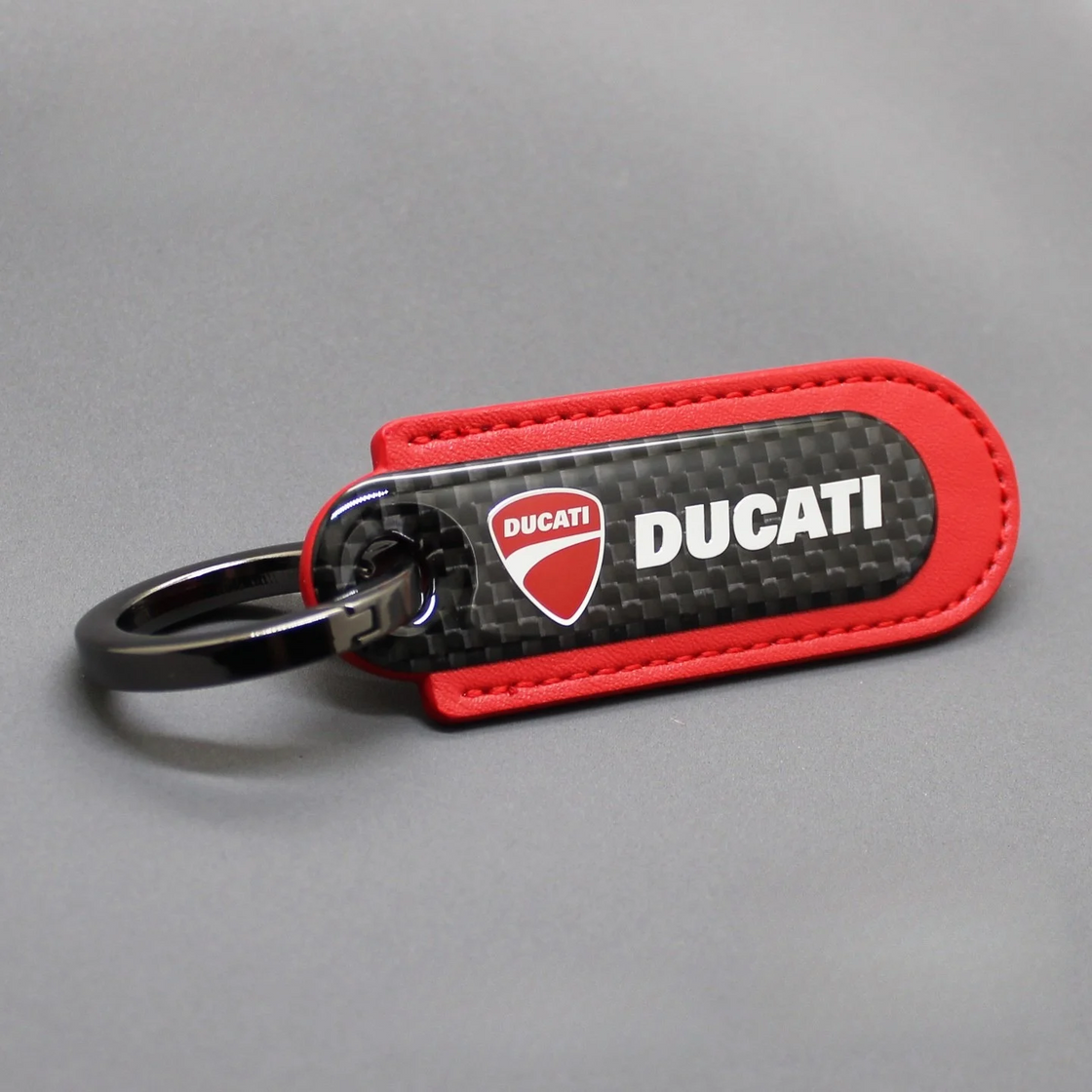 Motorcycle Carbon Fiber Leather Keychain