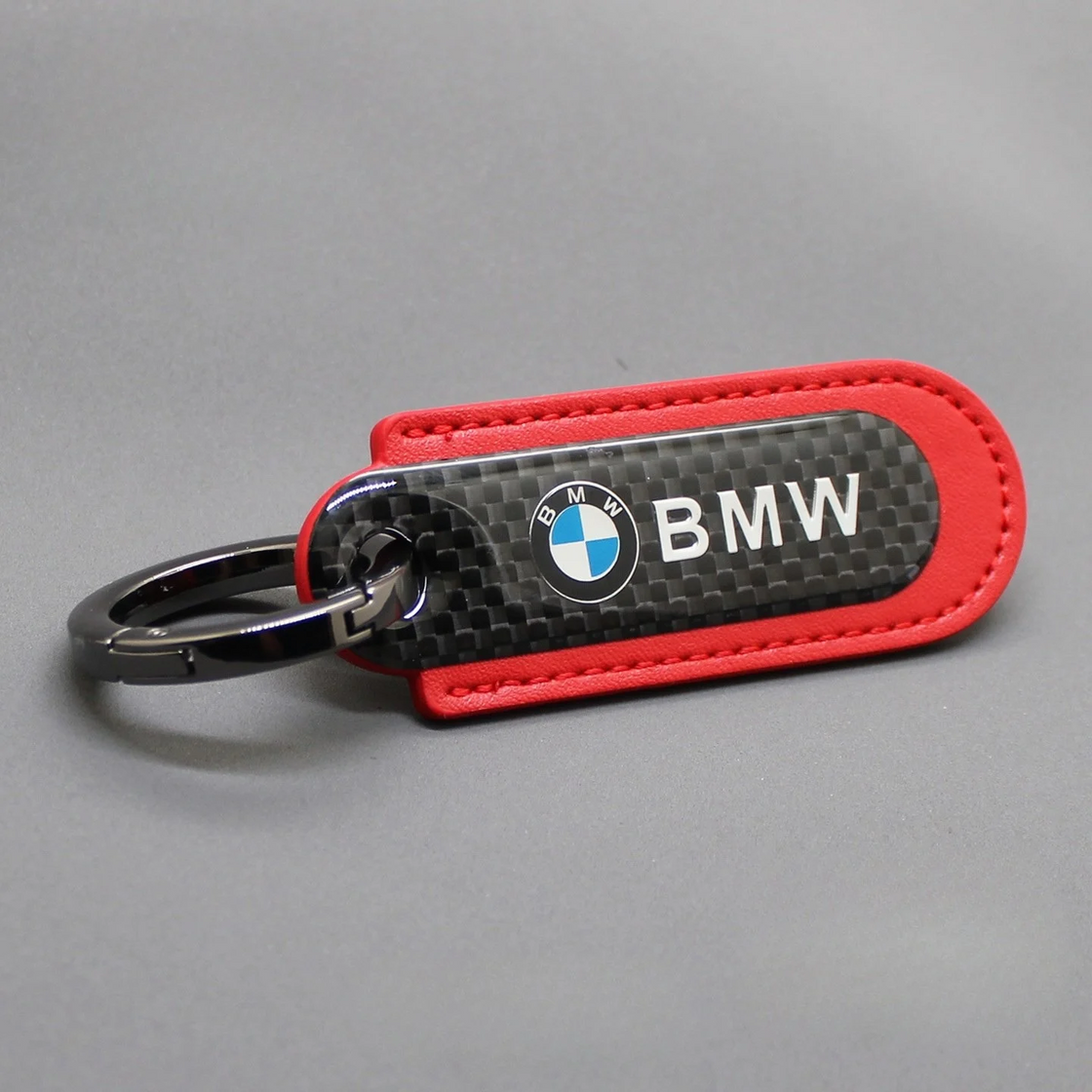 Motorcycle Carbon Fiber Leather Keychain