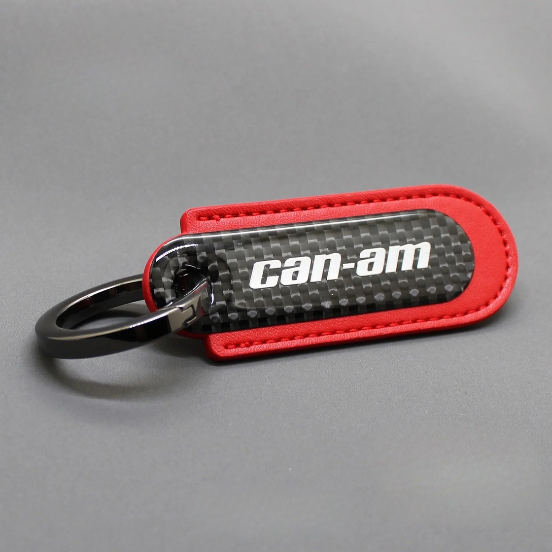 Motorcycle Carbon Fiber Leather Keychain