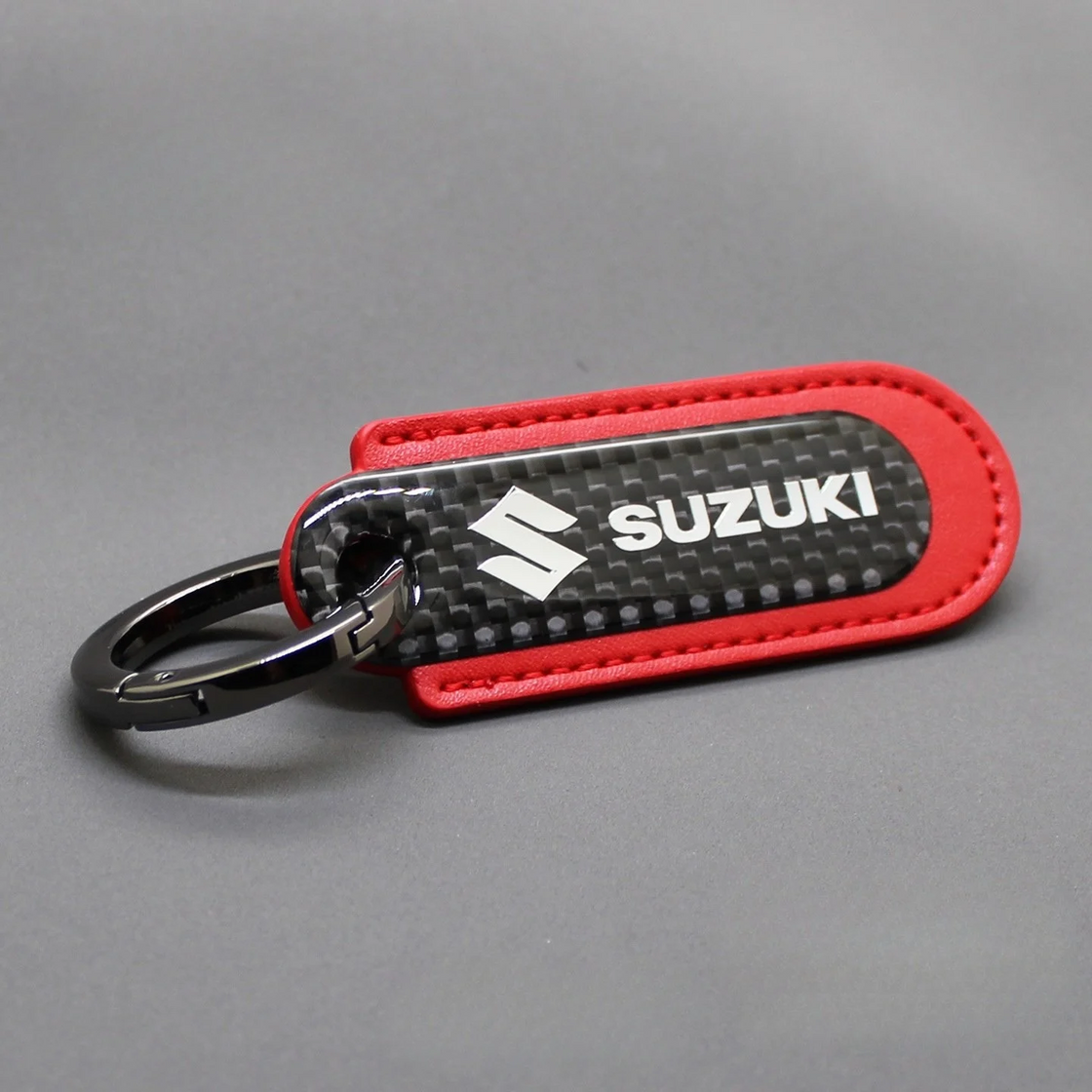 Motorcycle Carbon Fiber Leather Keychain
