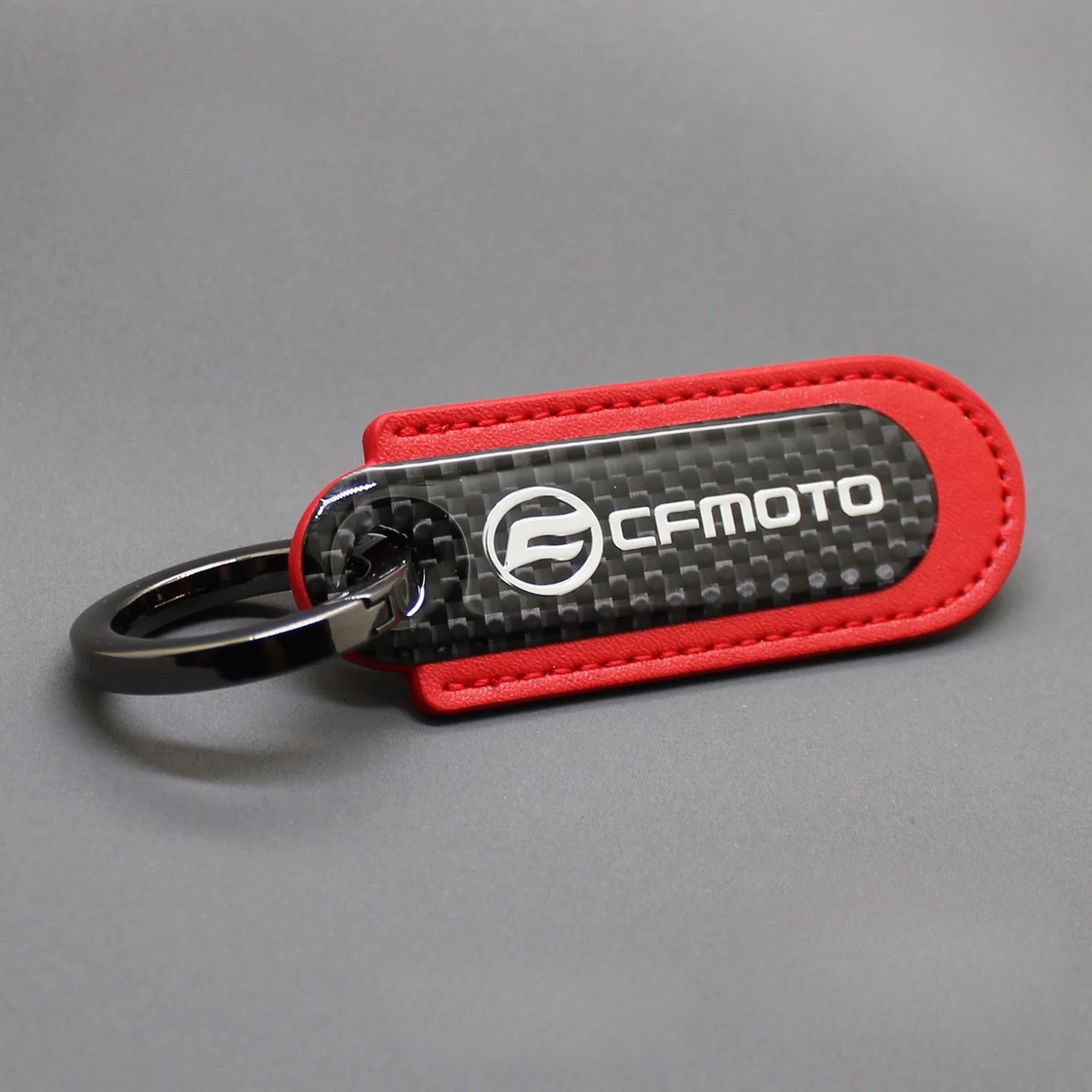 Motorcycle Carbon Fiber Leather Keychain