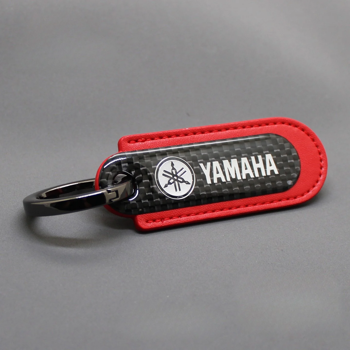 Motorcycle Carbon Fiber Leather Keychain