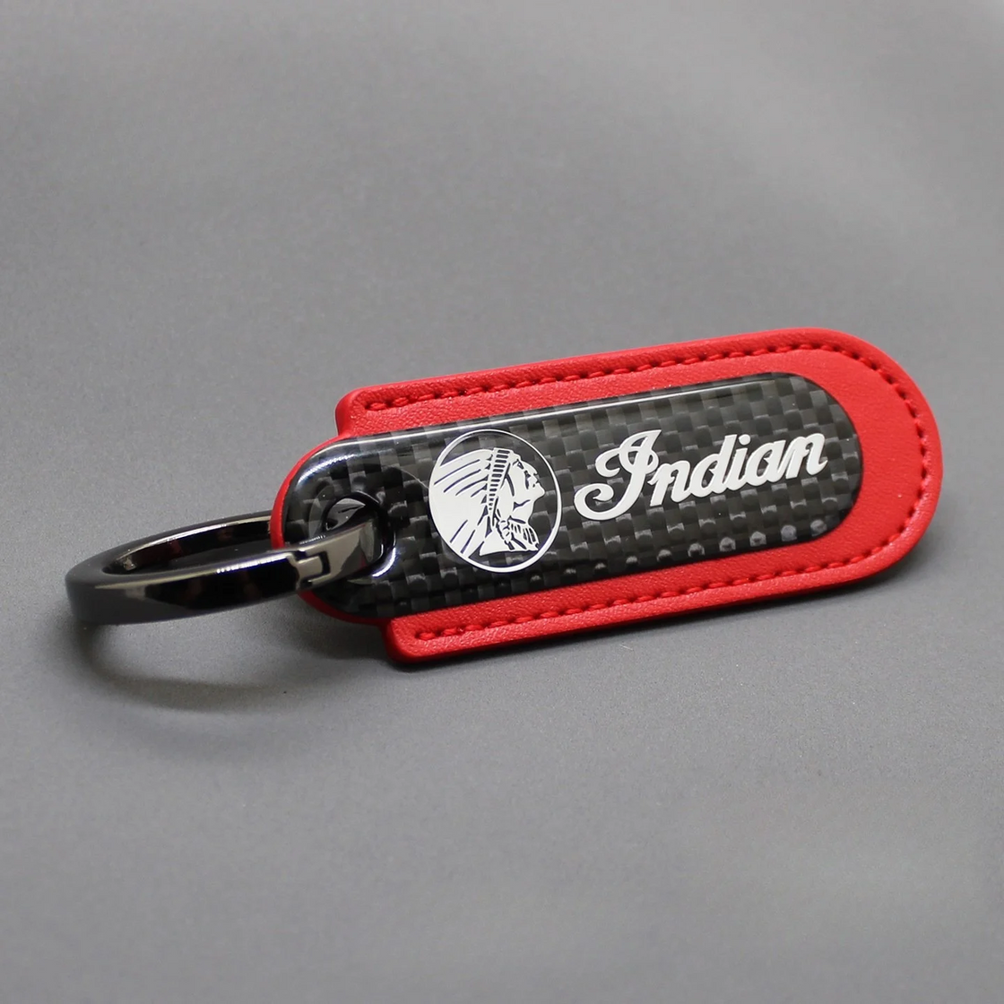 Motorcycle Carbon Fiber Leather Keychain