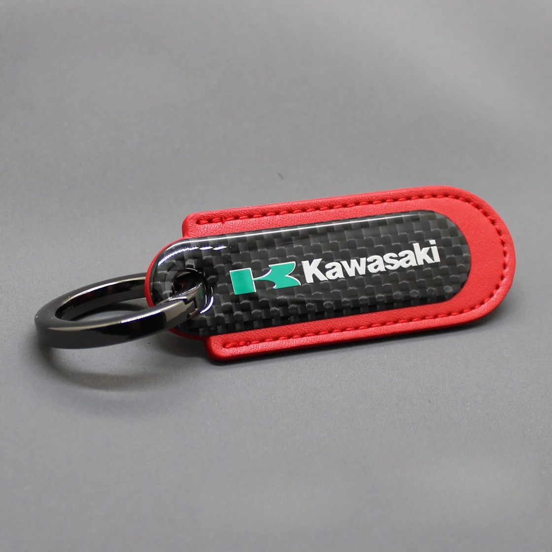 Motorcycle Carbon Fiber Leather Keychain