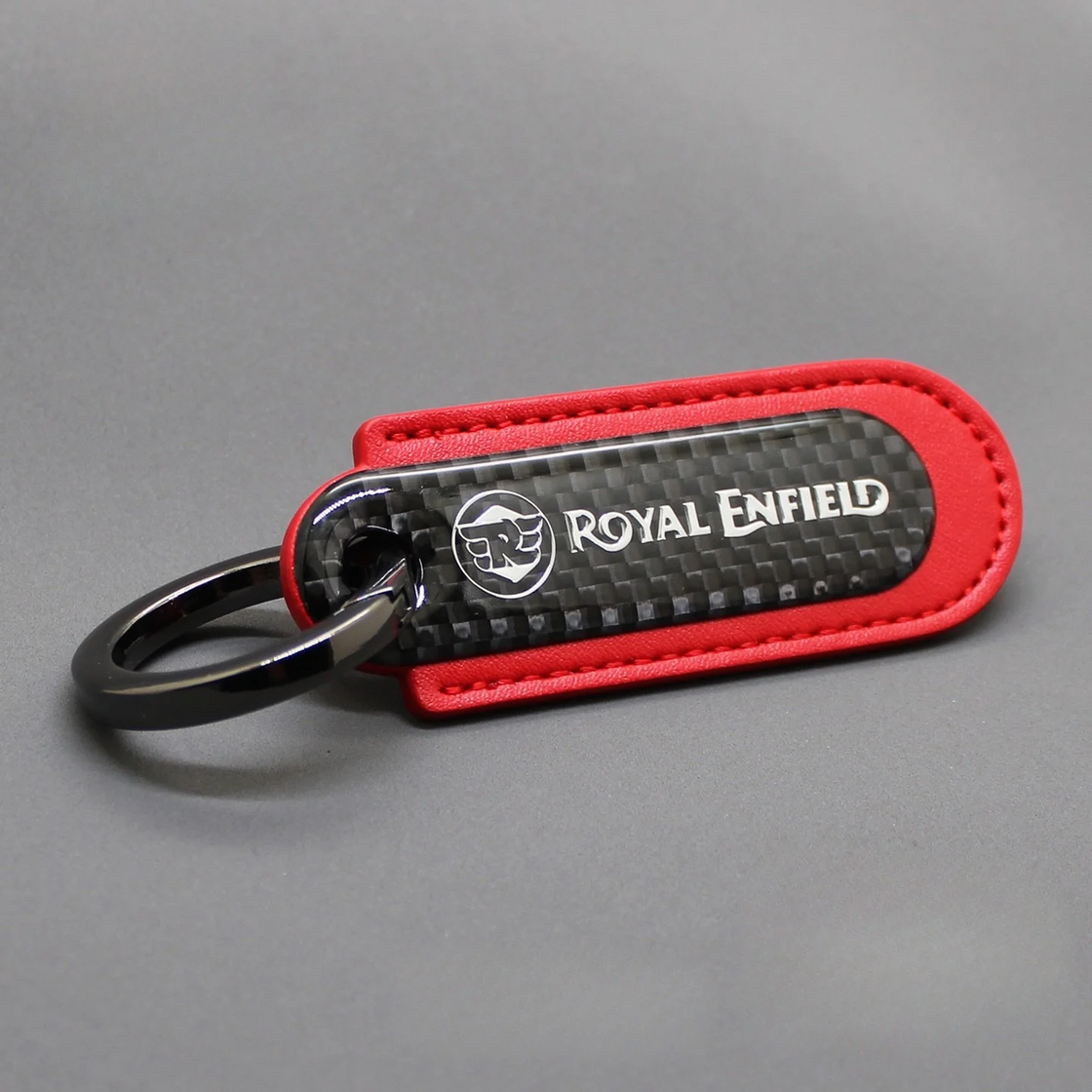 Motorcycle Carbon Fiber Leather Keychain