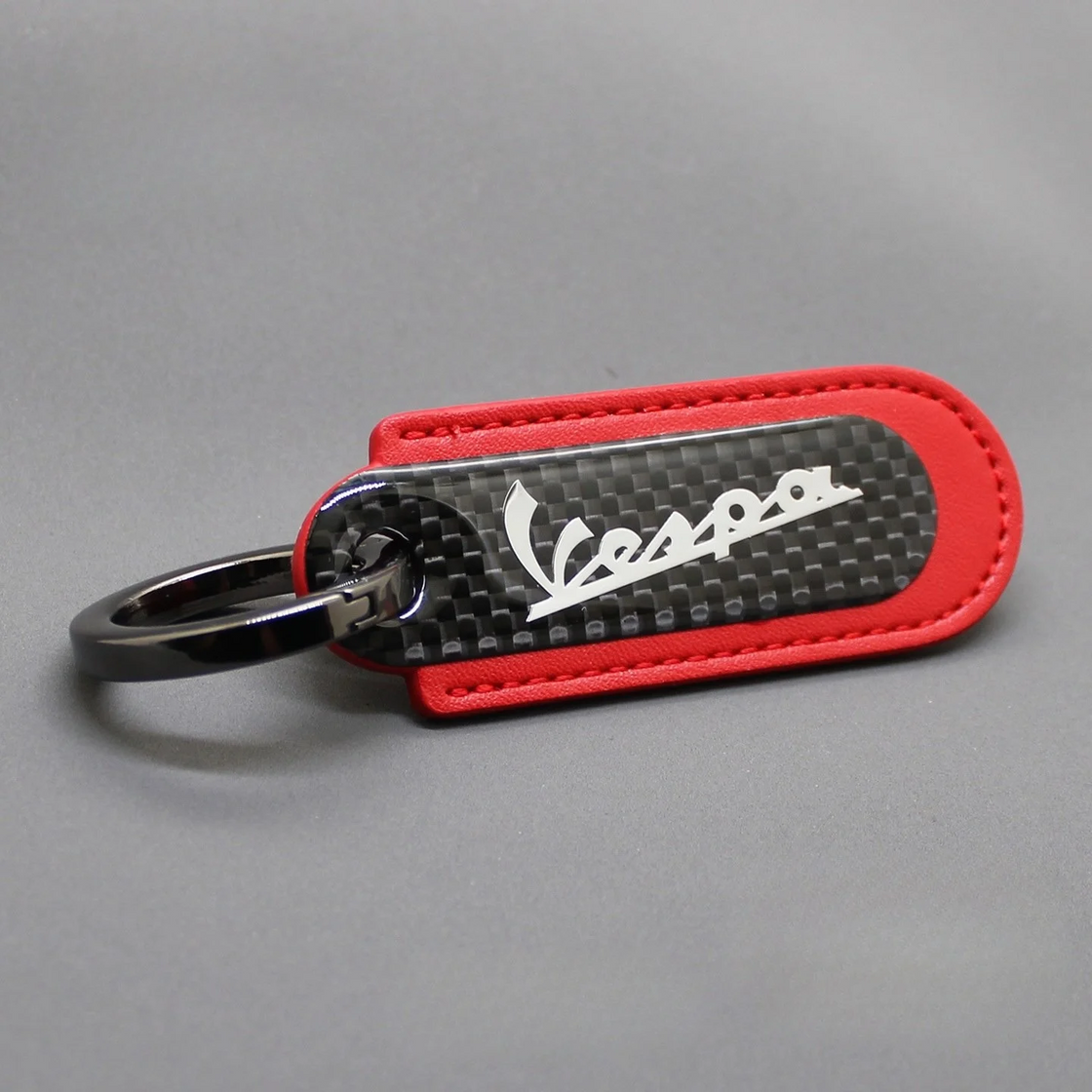 Motorcycle Carbon Fiber Leather Keychain