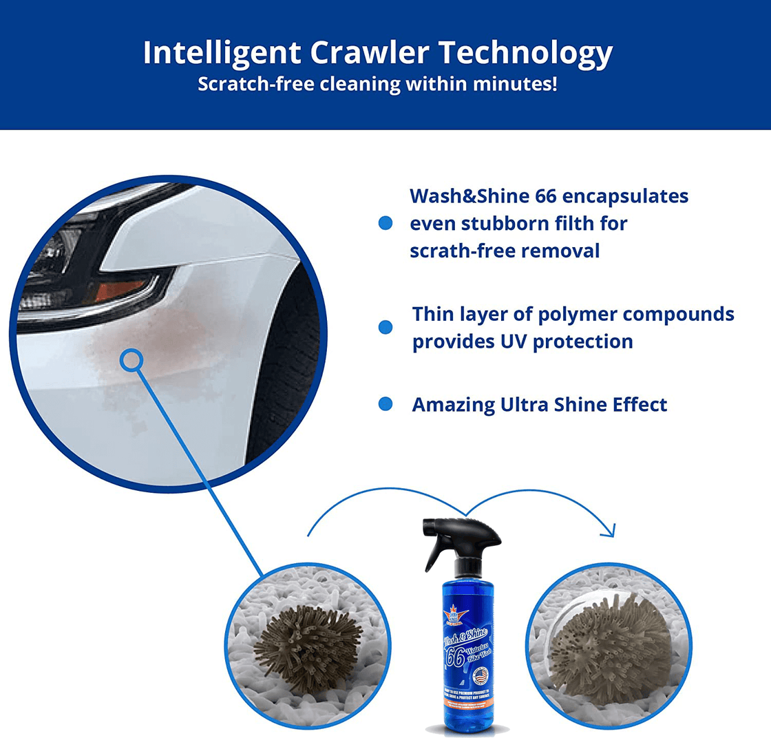 Wash&Shine 66 Waterless Motorcycle Cleaner Kit – 2x16 fl. oz + 2xTowels