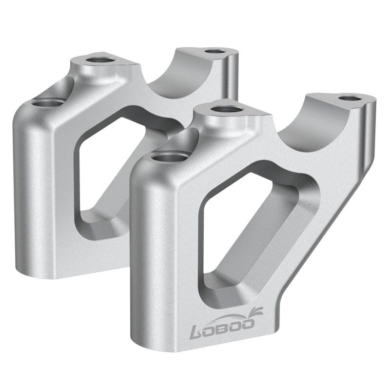 LOBOO Handlebar Risers for Triumph Tiger 900 / 850 Sport (2021-on) – CNC Aluminum 0.47 in Rise / 0.78 in Setback, Silver Anodized Finish