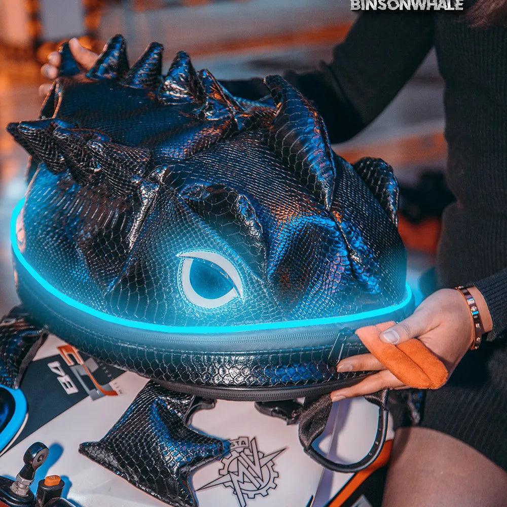 BINSONWHALE™ 4-in-1 LED Lizard Backpack/Tank Bag/Tail Bag/Helmet Bag - Bean's Moto Booth