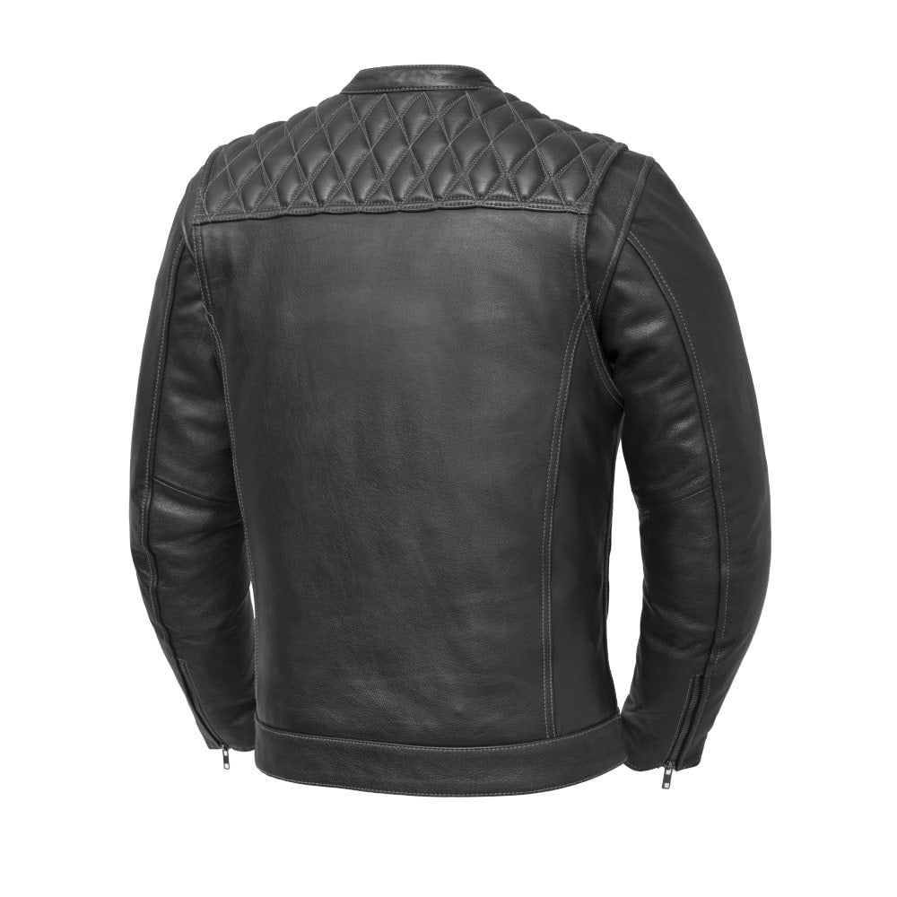 Cinder Men's Cafe Style Leather Jacket – Bean's Moto Booth