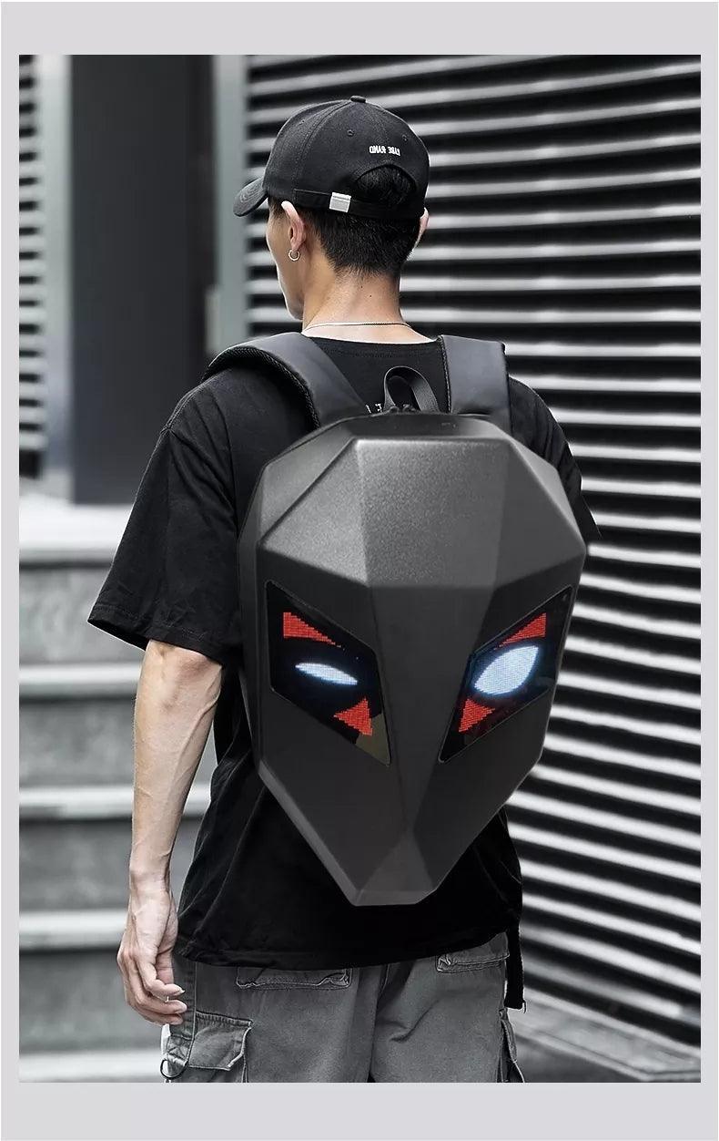 Crelander LED Motorcycle Backpack Programmable Helmet Bag Dynamic Laptop Backpack Shoulder Bag (big one)