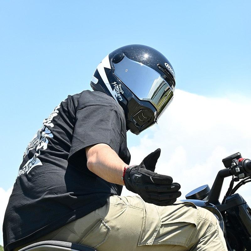 full face motorcycle helmet goggles HVA™ Retro Full-Face Motorcycle Helmet – Bean's Moto Booth