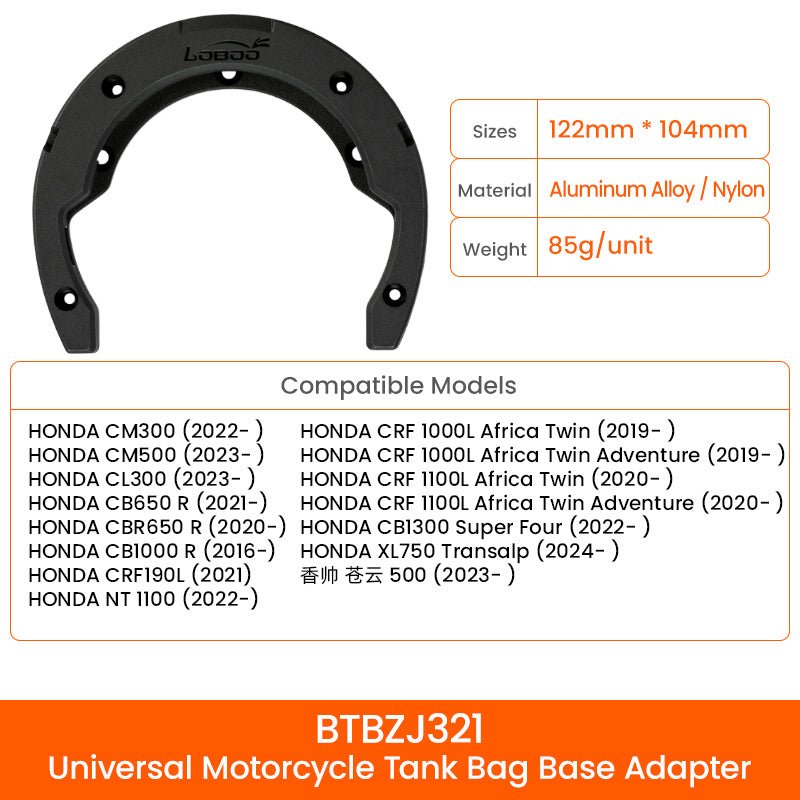 LOBOO Magnetic Motorcycle Tank Bag(4.5-6.5L) – Expandable, Quick Release, Universal Fit