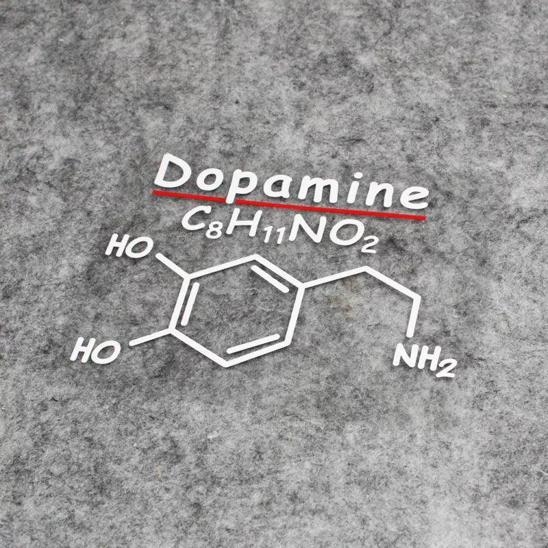 Dopamine, Adrenaline, Caffeine chemical formulas stickers - Bean's Moto Booth