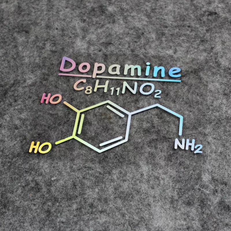 Dopamine, Adrenaline, Caffeine chemical formulas stickers - Bean's Moto Booth