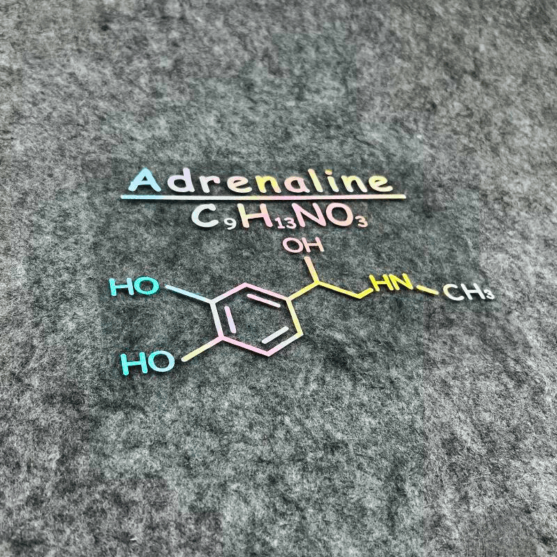 Dopamine, Adrenaline, Caffeine chemical formulas stickers - Bean's Moto Booth