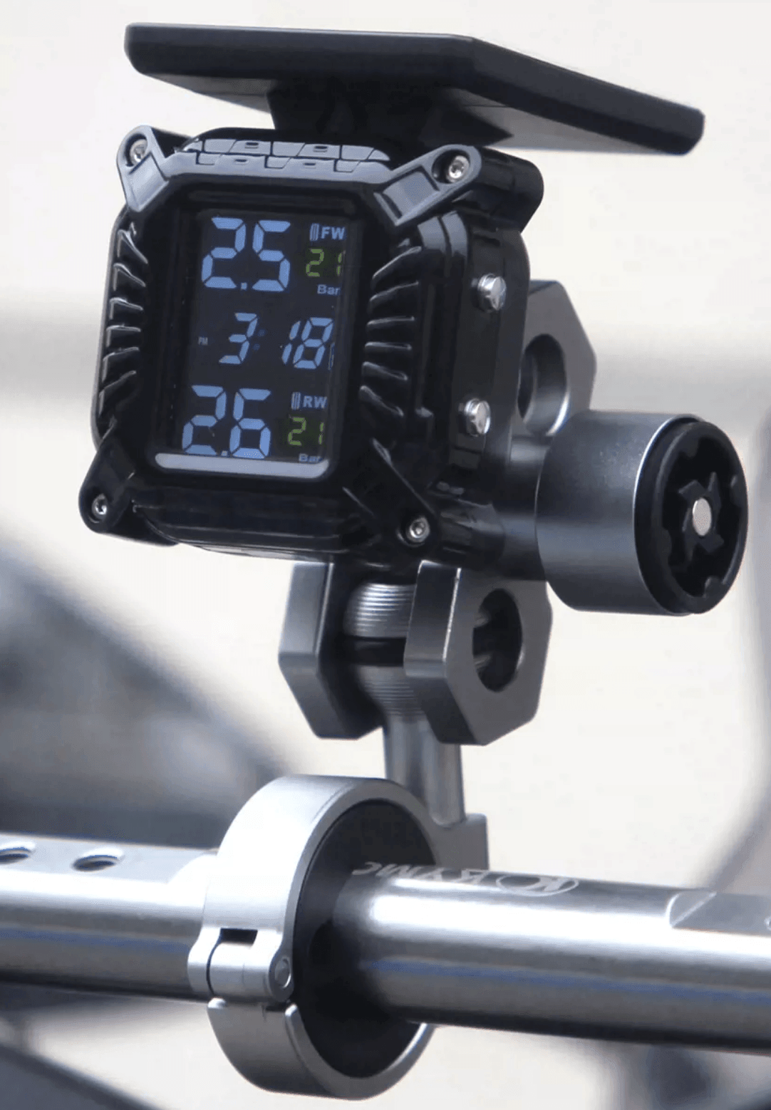 DX™ Solar Power Motorcycle Tire Pressure/Temperature Monitor - Bean's Moto Booth