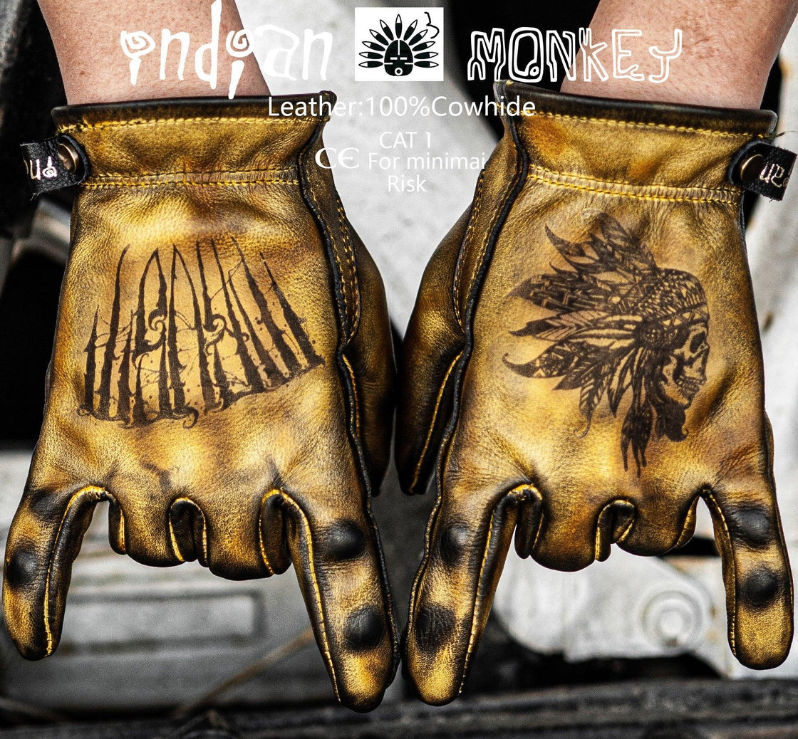 Custom leather motorcycle gloves sales