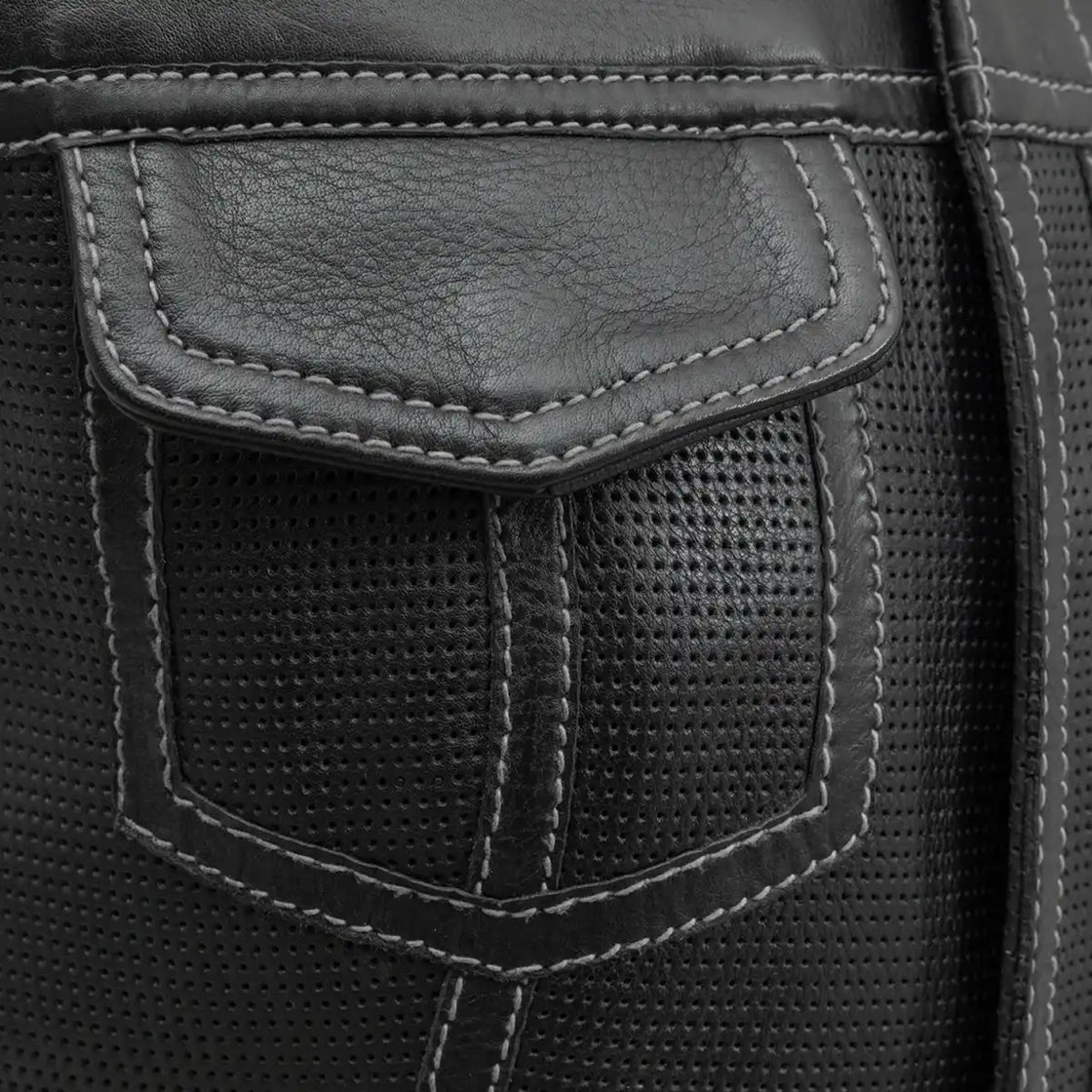 Jessica Perforated Women's Motorcycle Leather Vest
