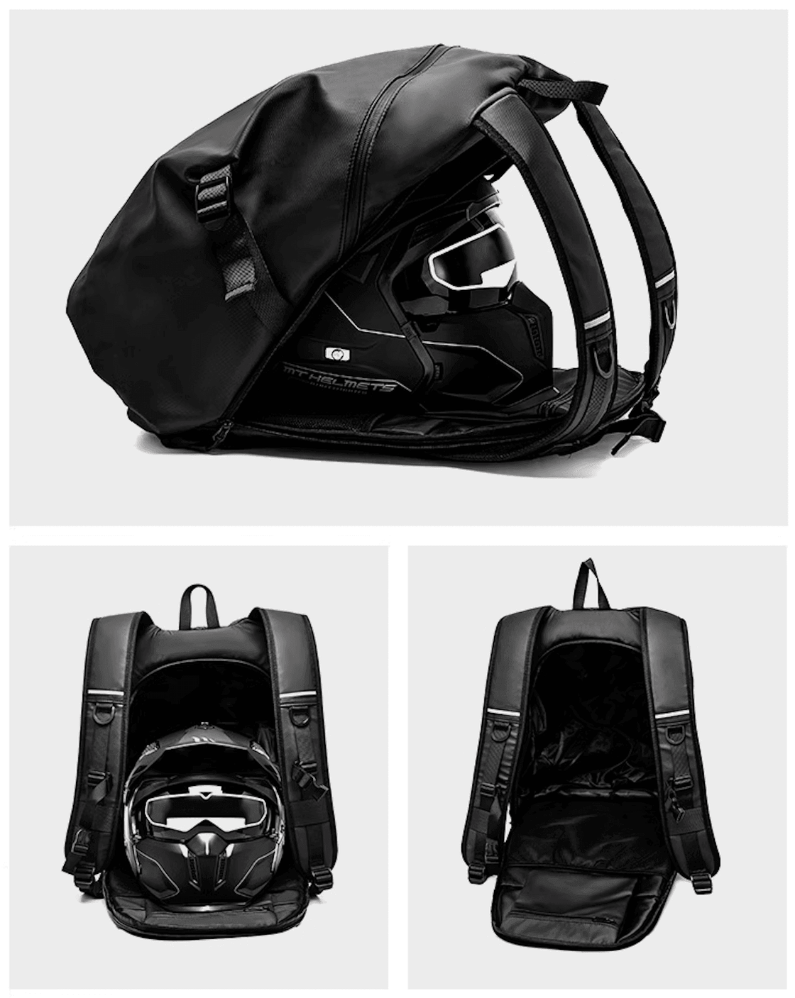 backpack that can fit a motorcycle helmet KOS™ Water Resistant Motorcycle Helmet Backpack – Bean's Moto Booth