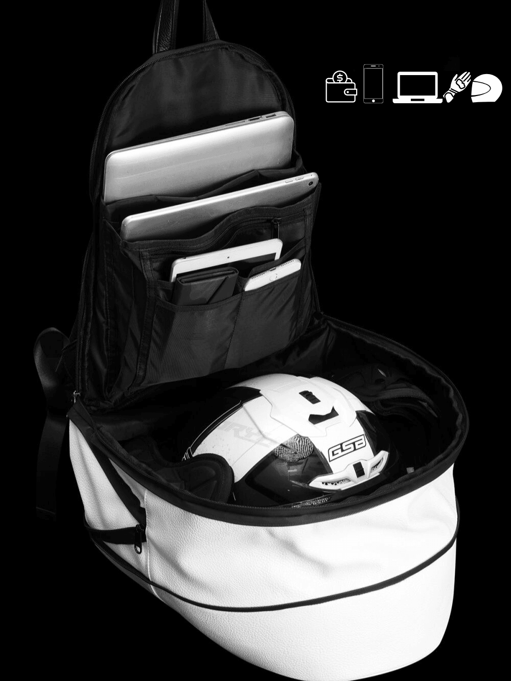 Moon Darkside™ Ghost Motorcycle Backpack/Helmet Bag - Bean's Moto Booth