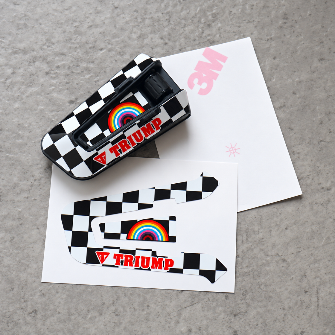 Silver decal design for PACKTALK EDGE.
