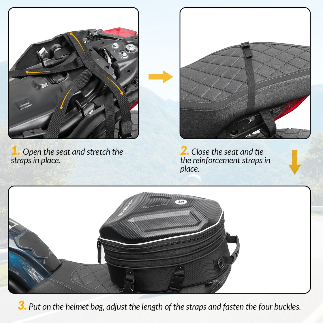 Hard Shell Motorcycle Rear Seat Bag