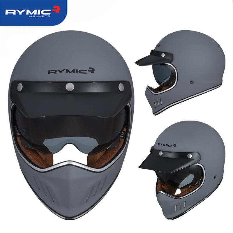 RYMIC™ Vintage Full Face Helmet - Bean's Moto Booth